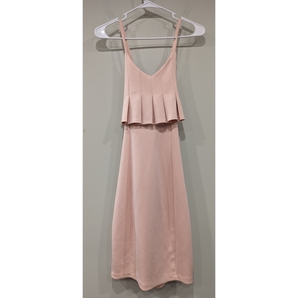 Lavish Alice Blush Ruffle Top Crossback Strap Dress Size 2 - Picture 1 of 8